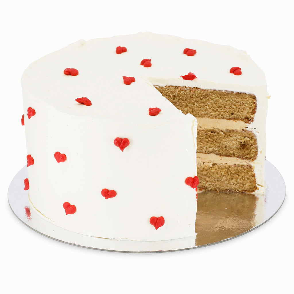 Piped Heart Cake